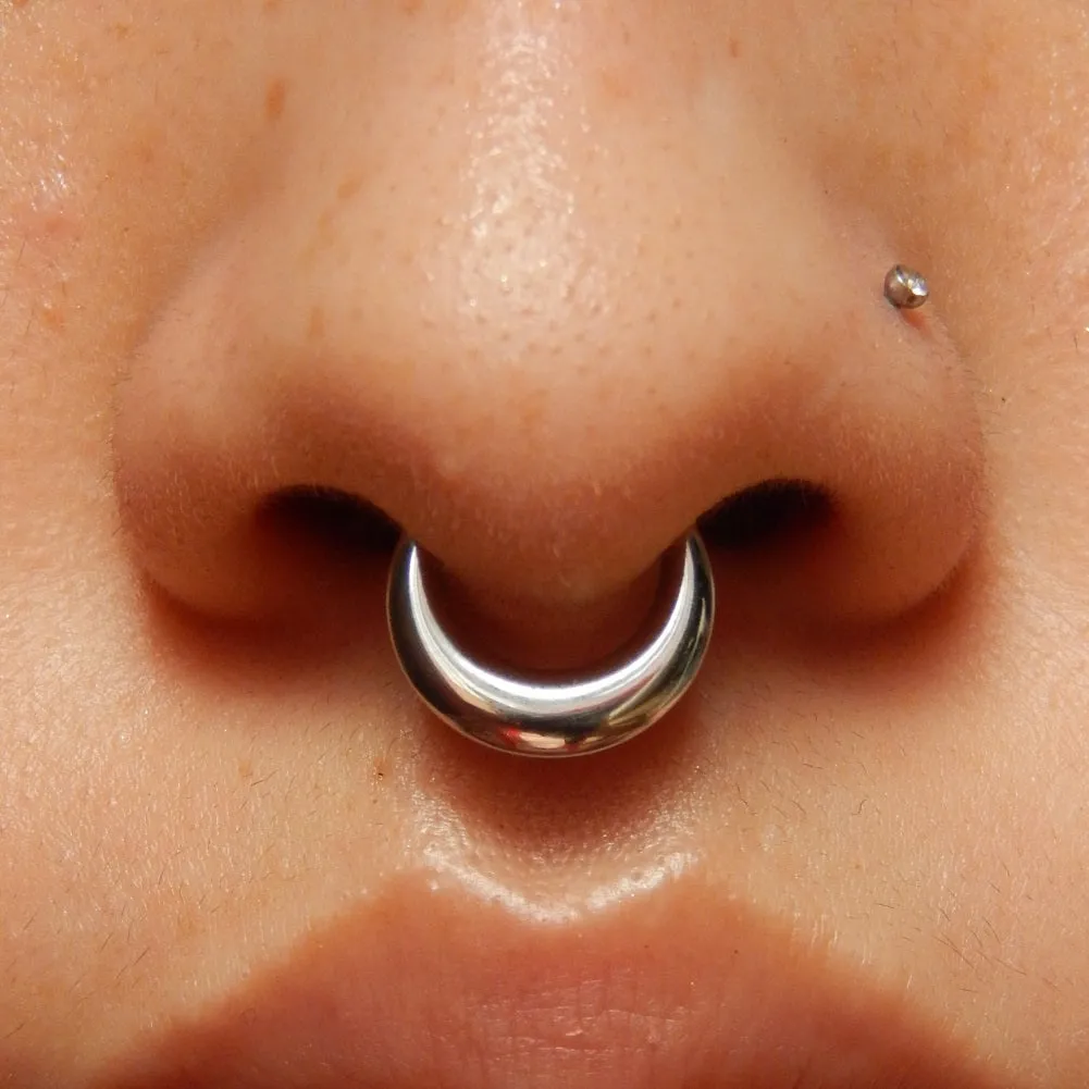 16G Fake Gauged Hinged Segment Chunky Thick Septum Ring