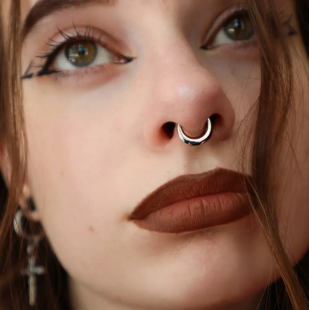 16G Fake Gauged Hinged Segment Chunky Thick Septum Ring