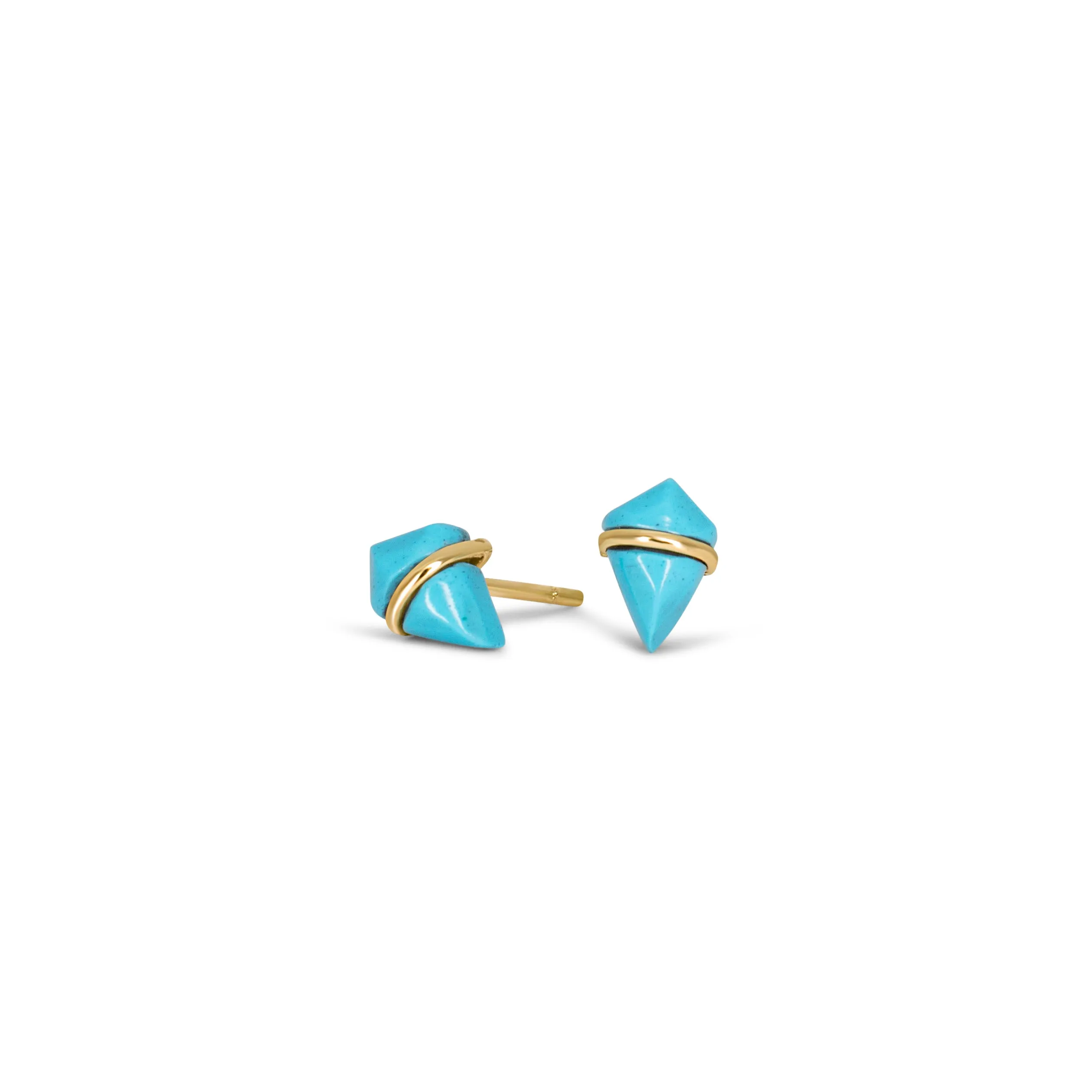 18K Kite Stud Earrings in Turquoise