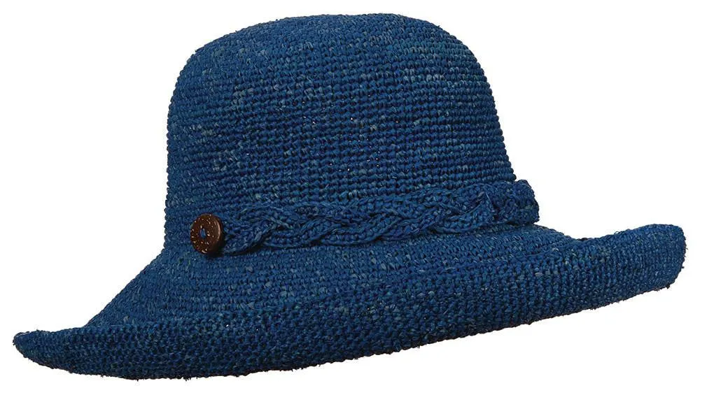 3/Raffia Upturn/Coco Button Hat by Callanan