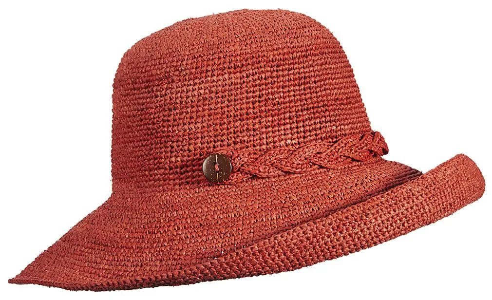 3/Raffia Upturn/Coco Button Hat by Callanan