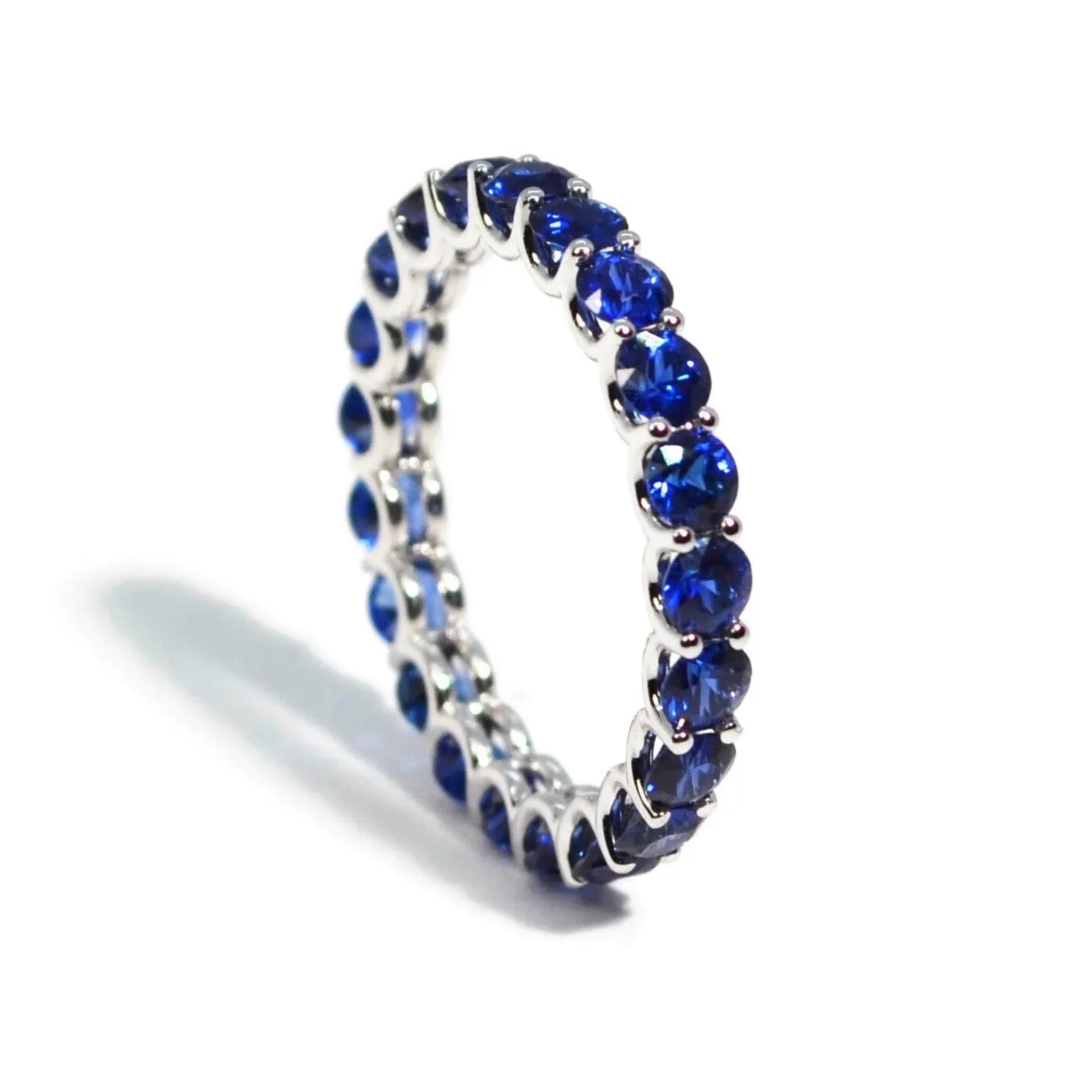 A & Furst - France - Eternity Band Ring with Blue Sapphires, 18k White Gold