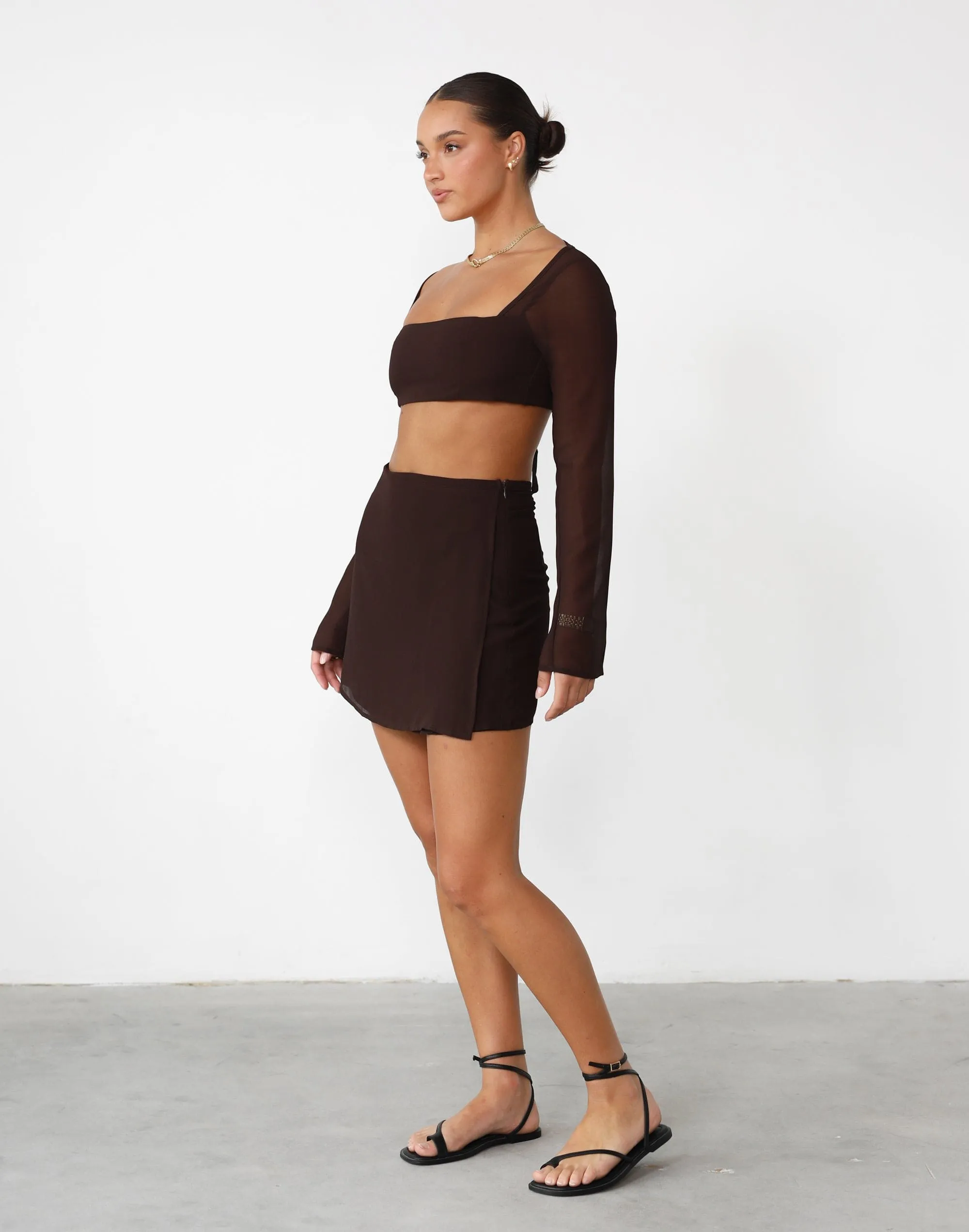 Abby Mini Skirt (Cocoa)