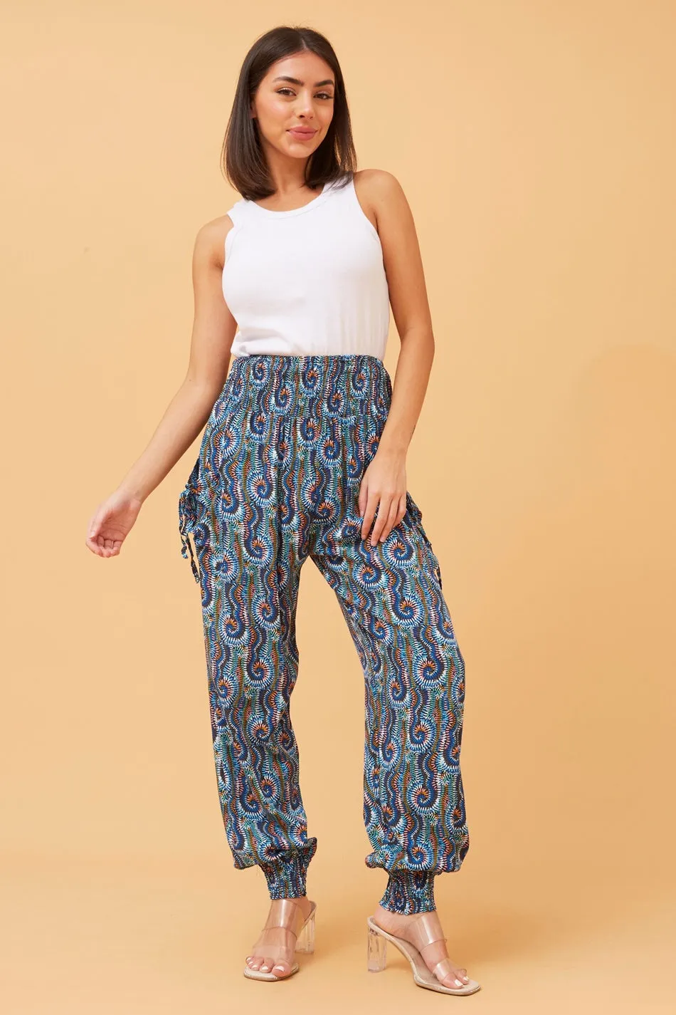 ABSTRACT PRINT HAREM PANTS