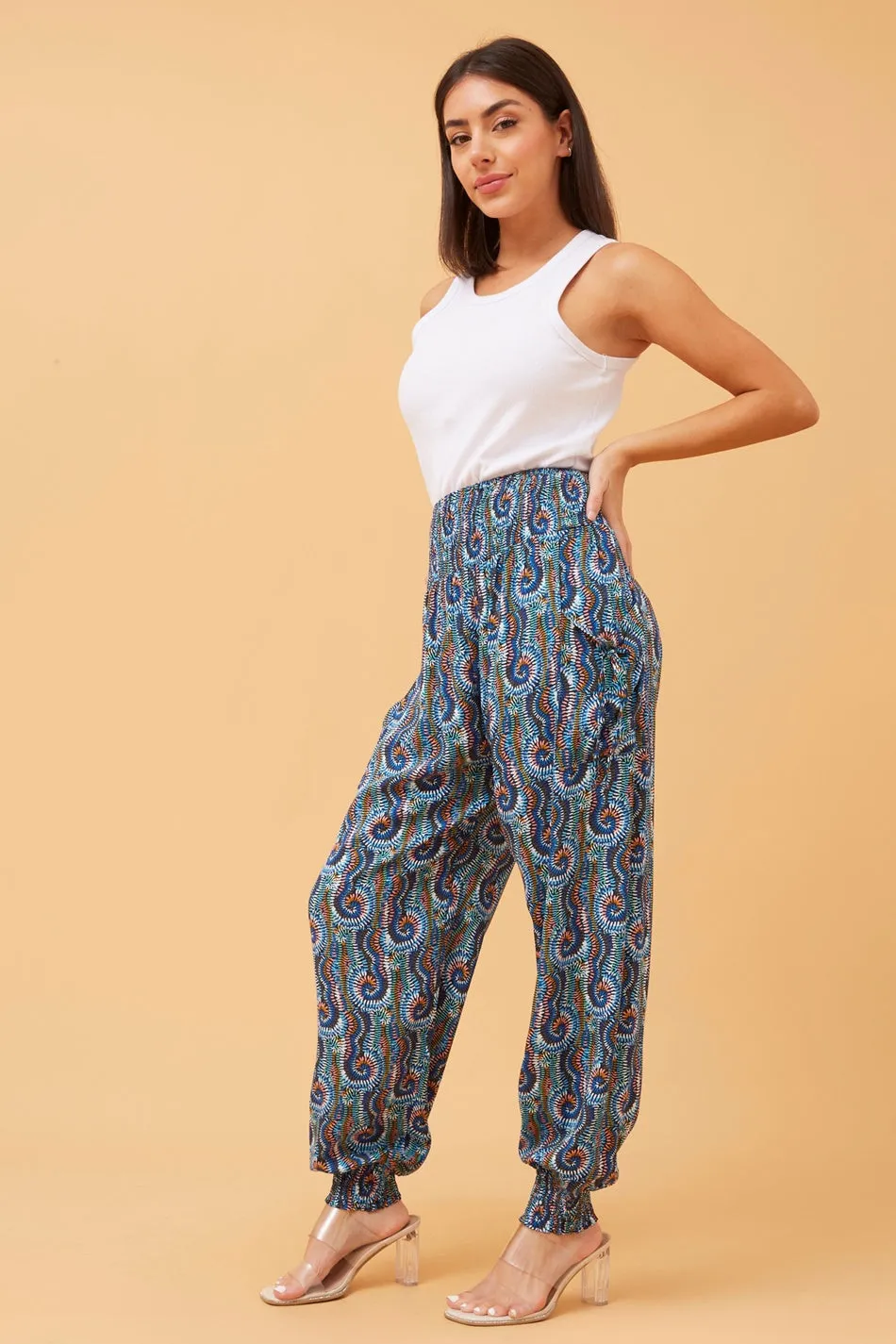 ABSTRACT PRINT HAREM PANTS