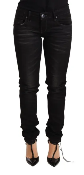 Acht Sleek Black Washed Skinny Jeans