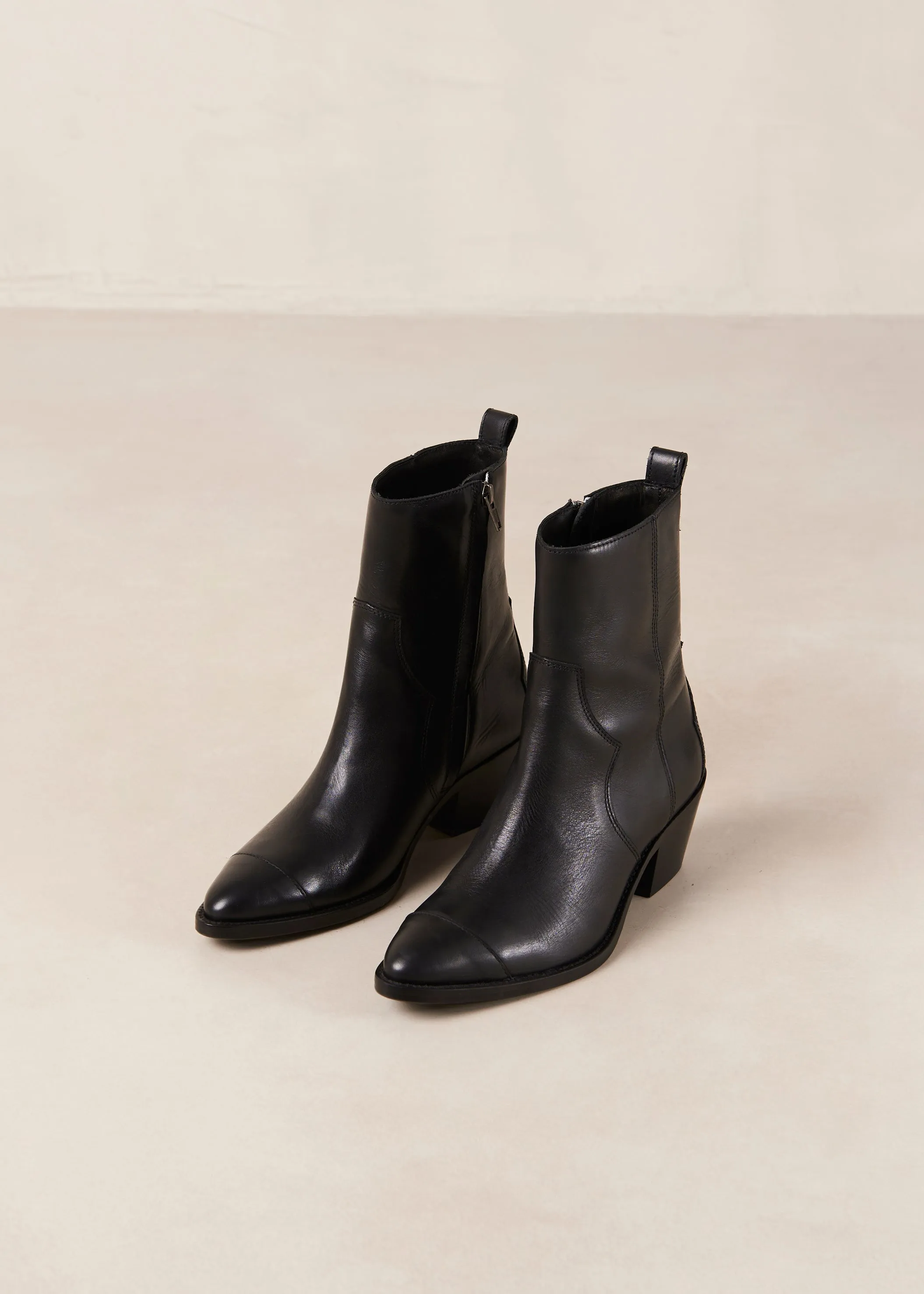 Austin Black Leather Ankle Boots