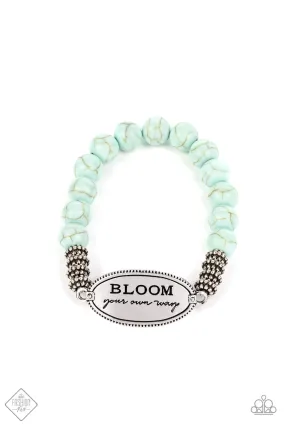 Bedouin Bloom Blue Stone Inspirational Bracelet - Paparazzi Accessories