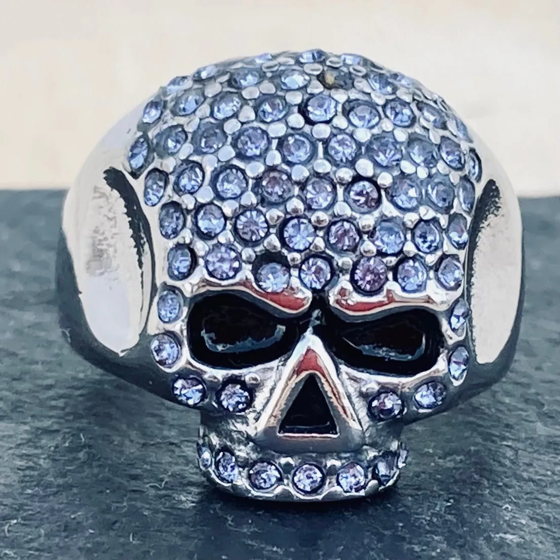 Bling Skull Ring - Blue - R147