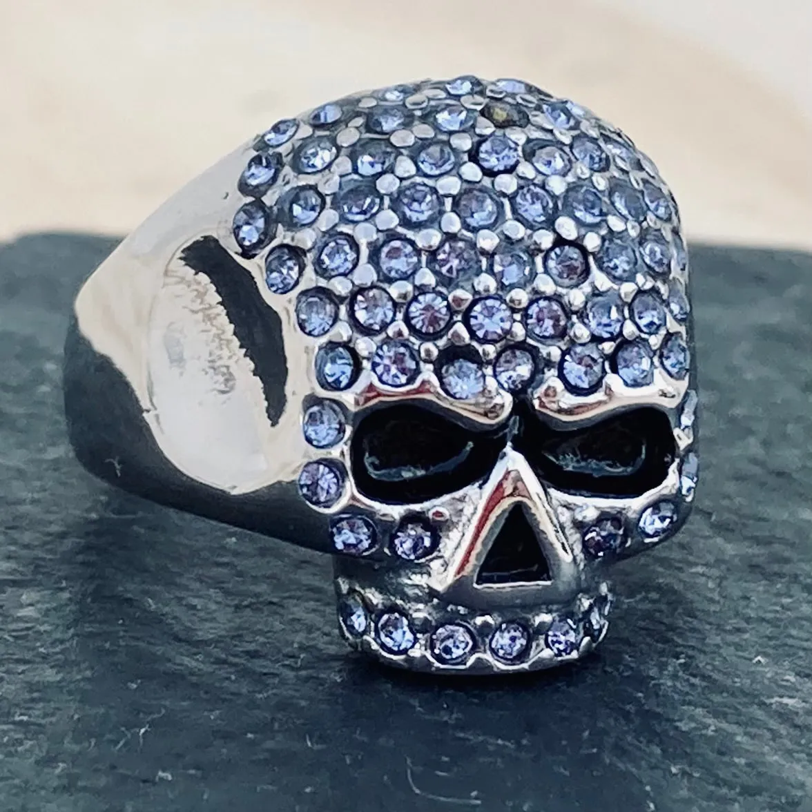 Bling Skull Ring - Blue - R147