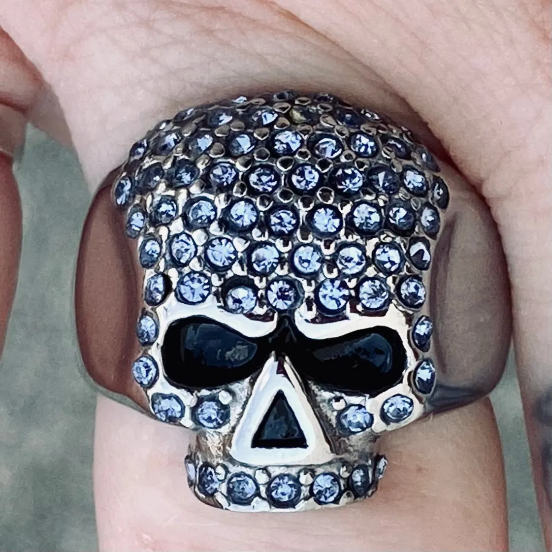 Bling Skull Ring - Blue - R147