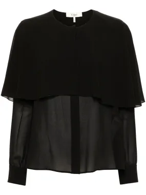 BLOUSE WITH BLACK SILK CAPE