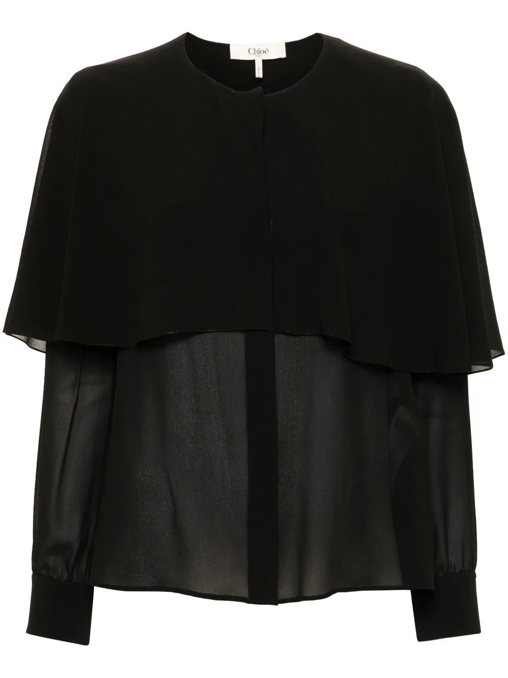 BLOUSE WITH BLACK SILK CAPE