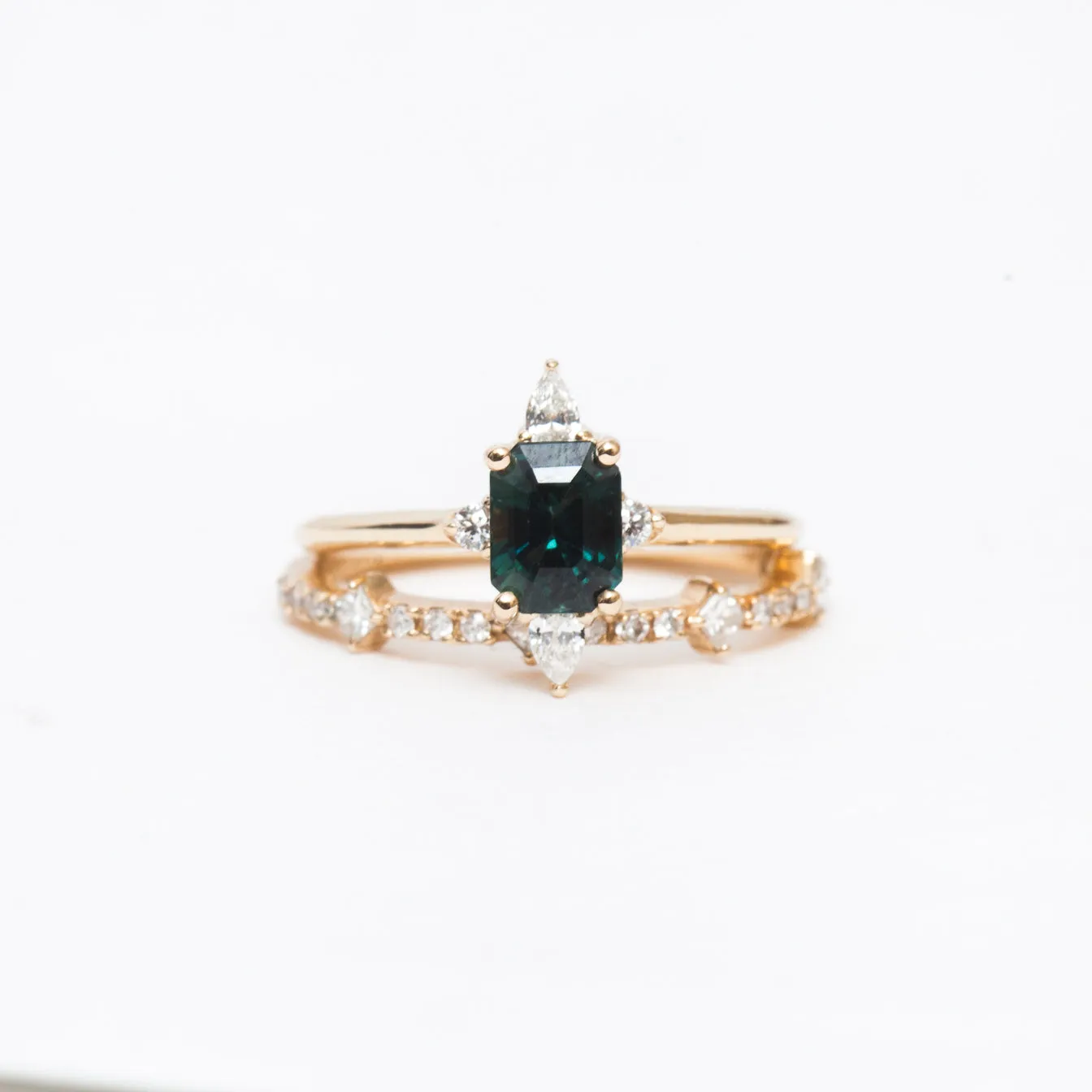 Blue-Green Sapphire Felicity Ring