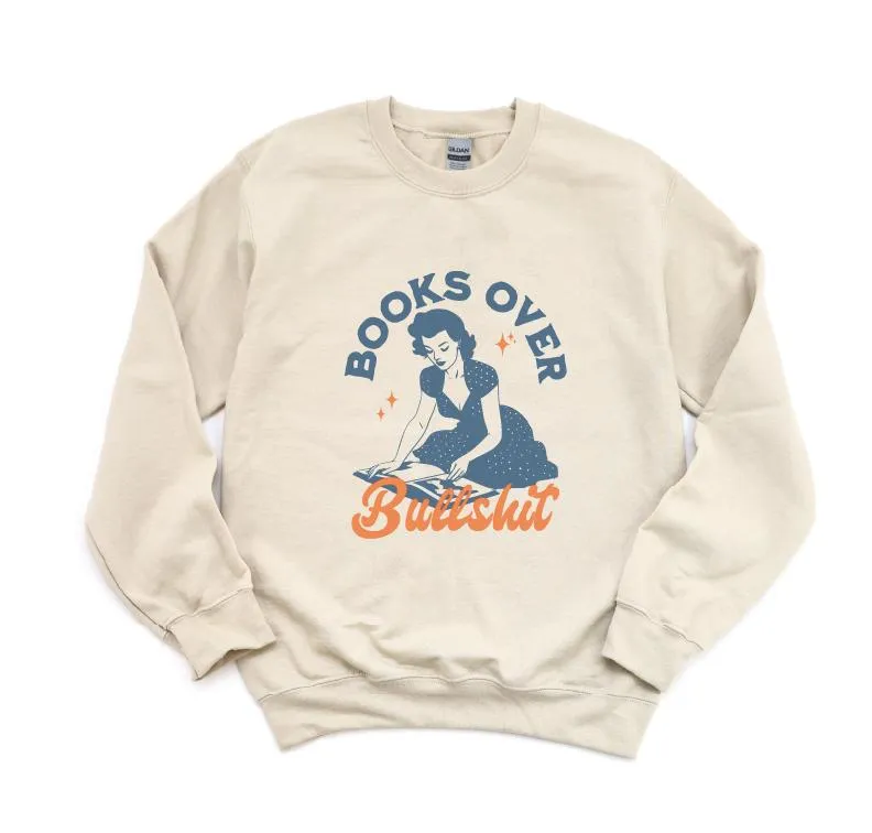 Books Over BS Gildan Crewneck Sweatshirts