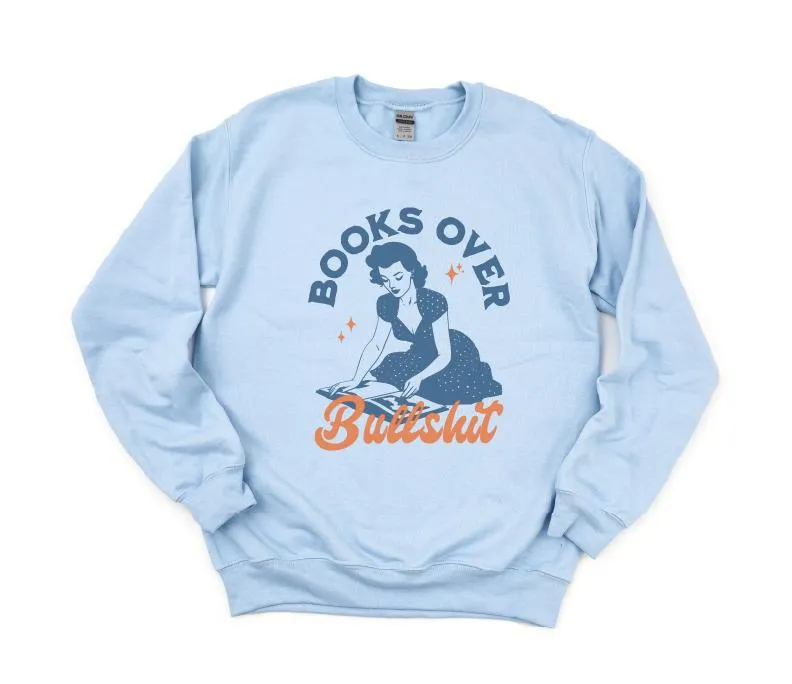 Books Over BS Gildan Crewneck Sweatshirts