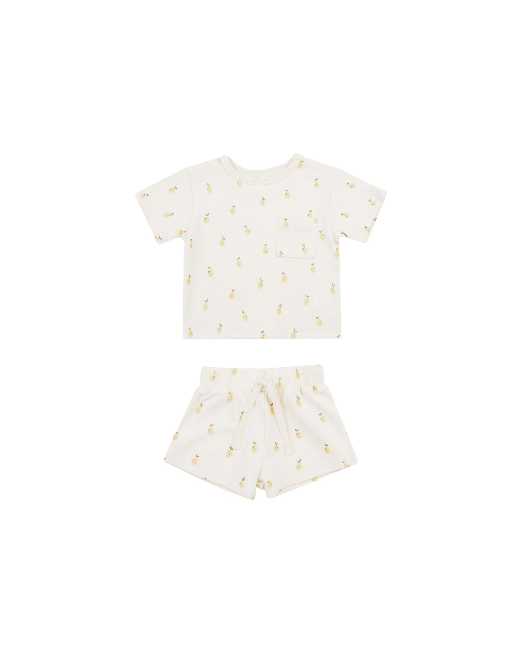 Boxy Pocket Tee   Short Set | Lemon