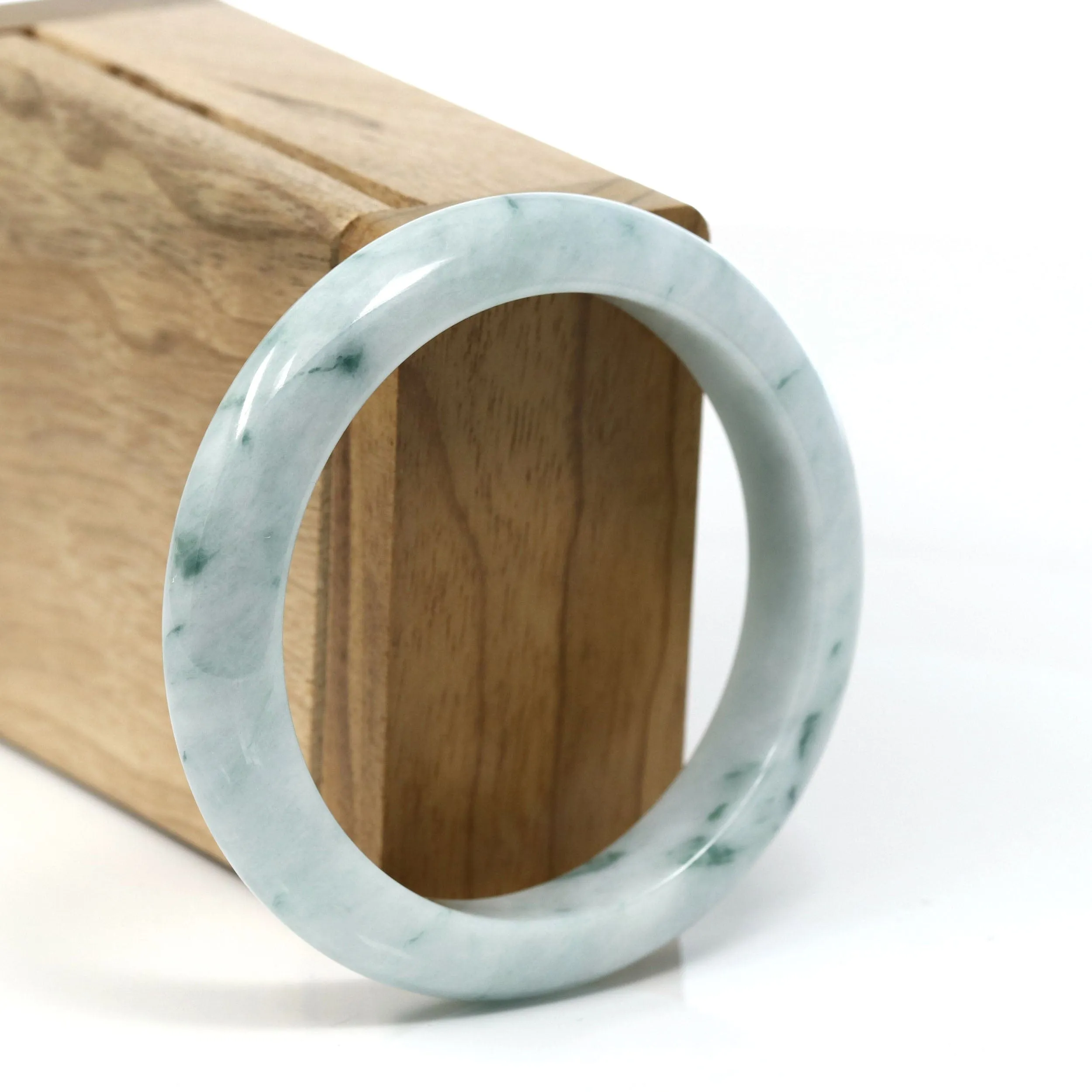 Burmese Blue-Green Jade Jadeite Bangle Bracelet (55.86 mm) T247