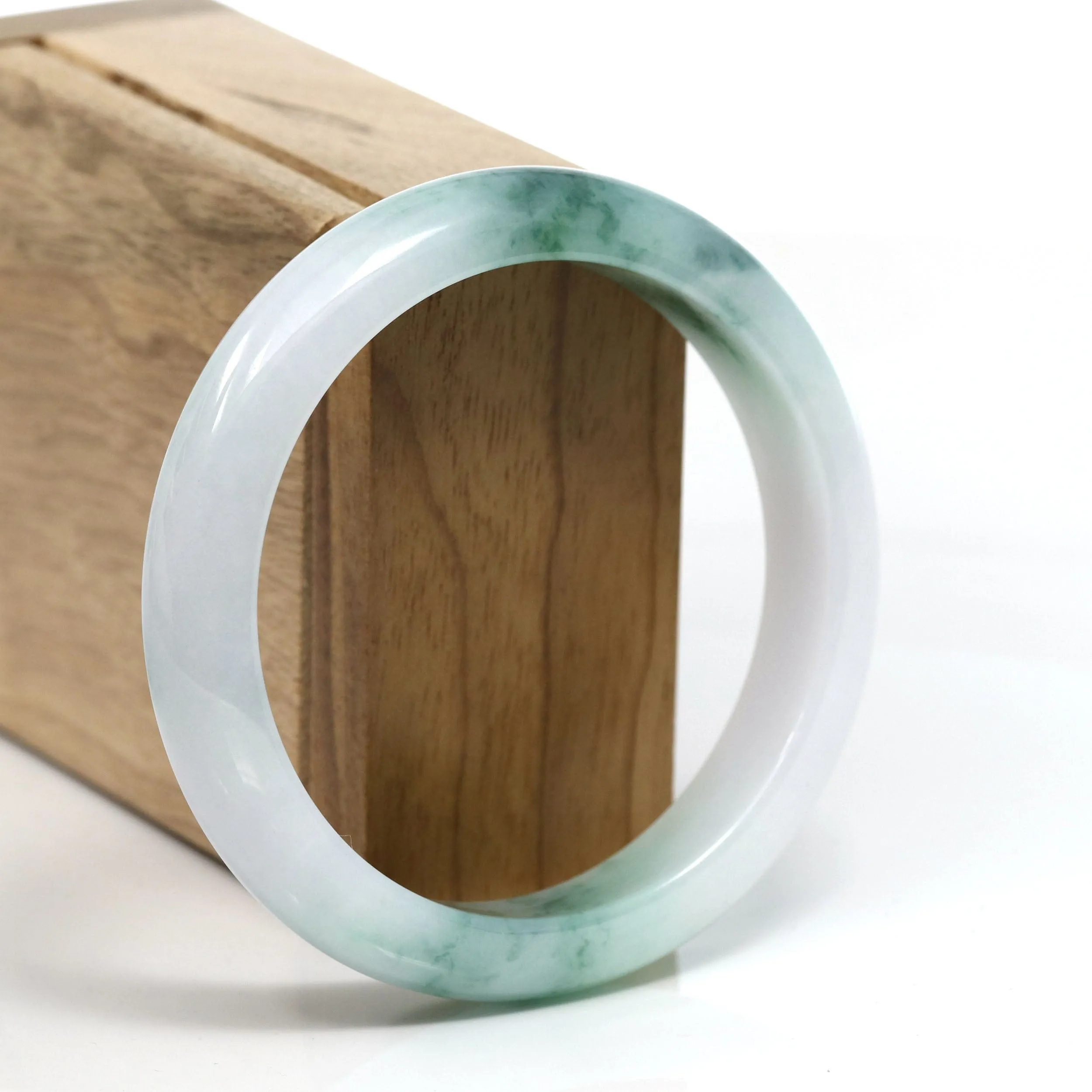 Burmese Blue-Green Jade Jadeite Bangle Bracelet (58.76 mm) T297