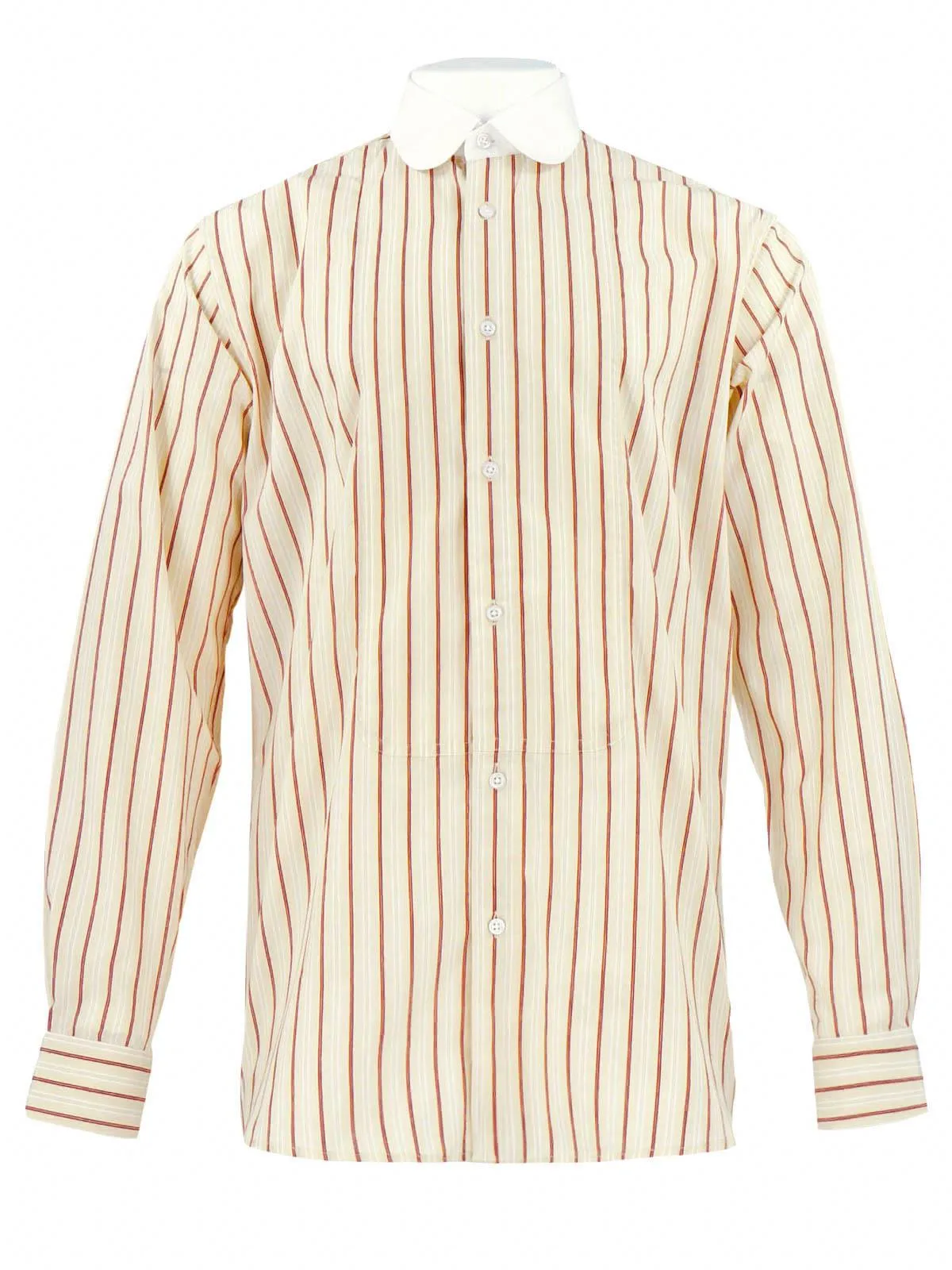 Byram Round Collar Shirt - Flax Stripe