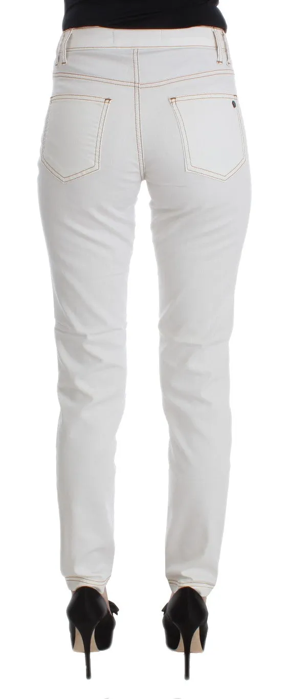 Cavalli Chic White Slim Fit Women's Denim