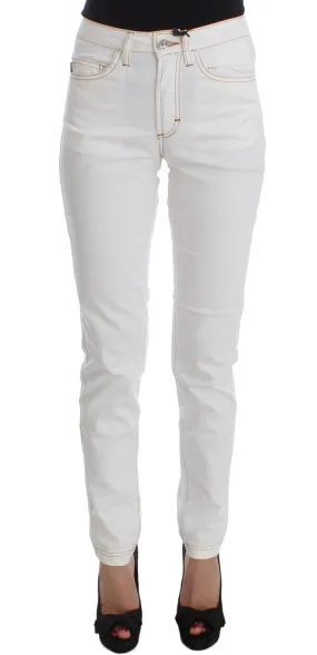 Cavalli Chic White Slim Fit Women's Denim