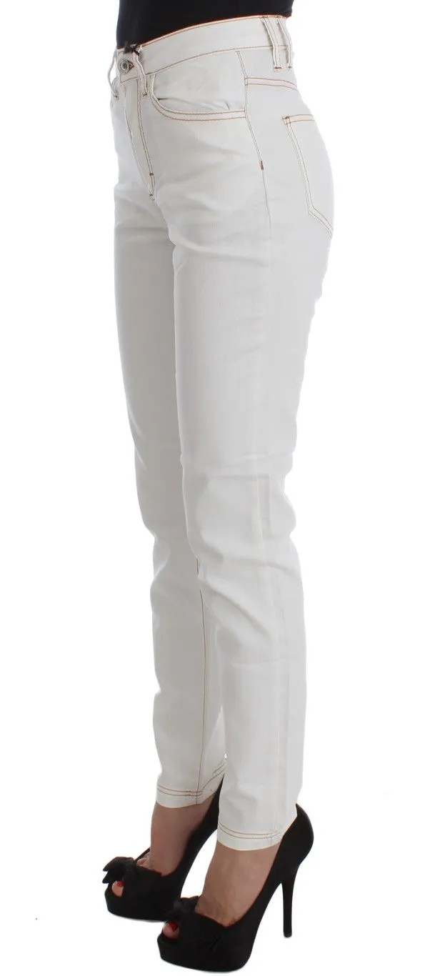 Cavalli Chic White Slim Fit Women's Denim