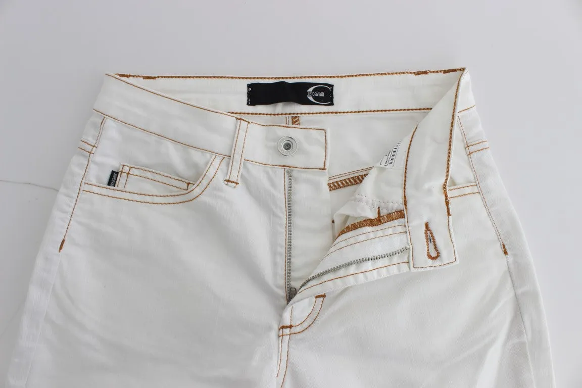 Cavalli Chic White Slim Fit Women's Denim