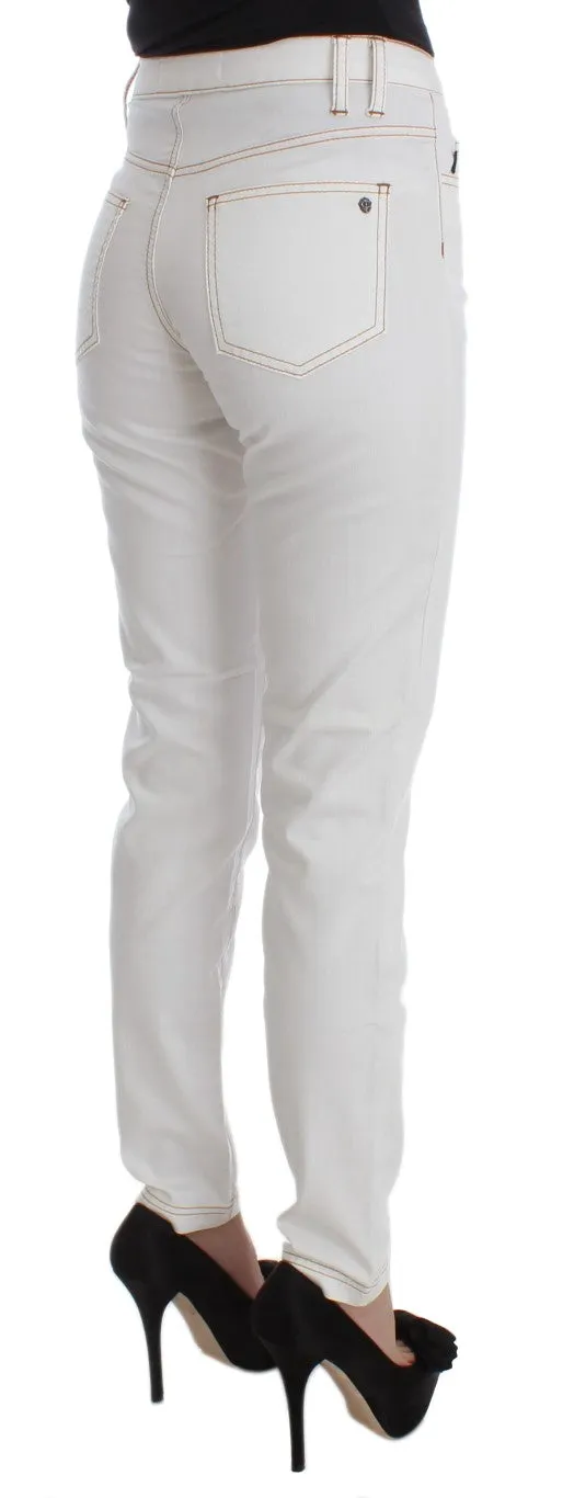 Cavalli Chic White Slim Fit Women's Denim