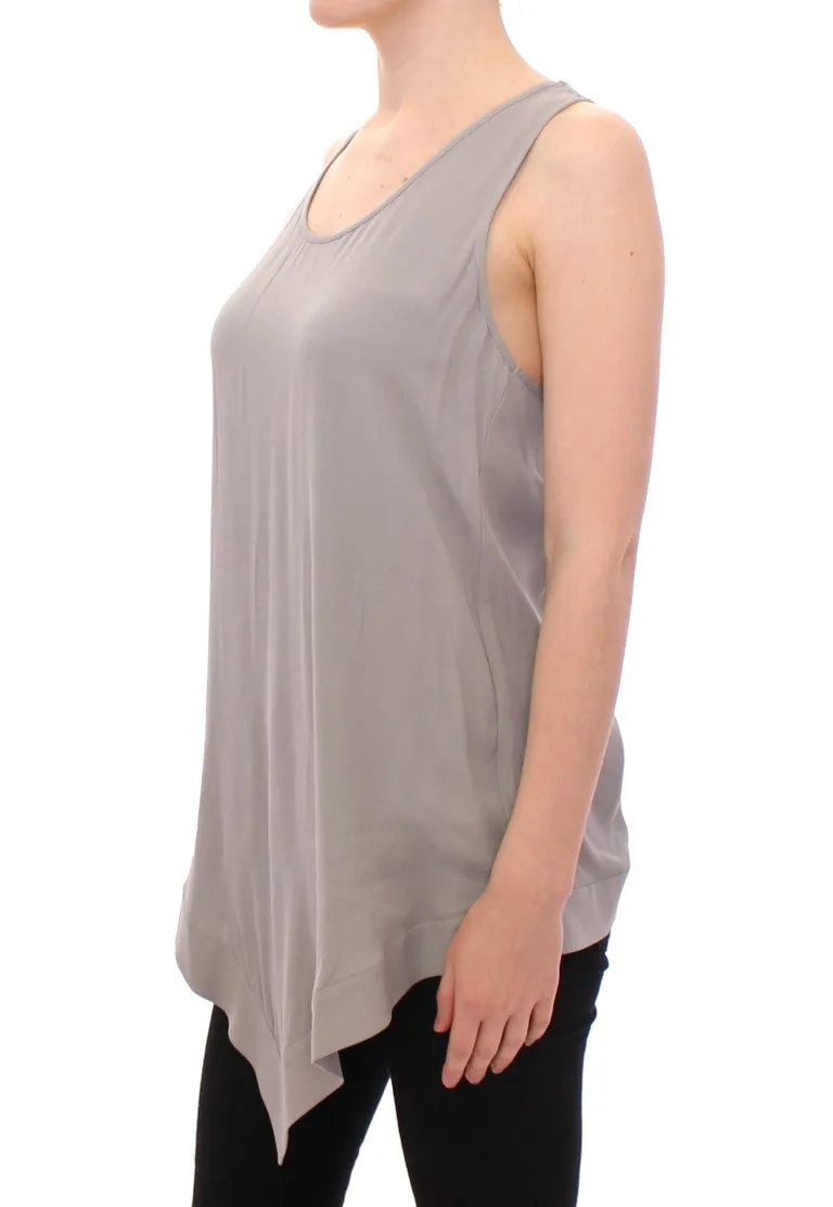 Comeforbreakfast Elegant Gray Viscose Top – Timeless Women's Style