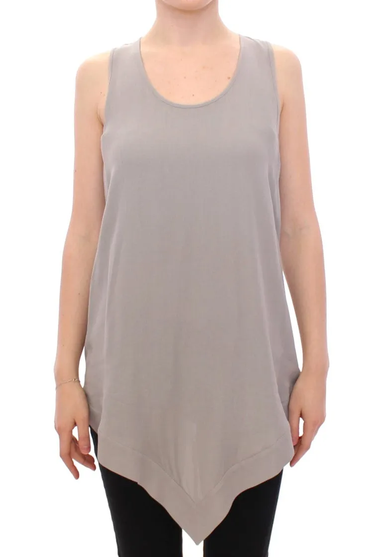 Comeforbreakfast Elegant Gray Viscose Top – Timeless Women's Style