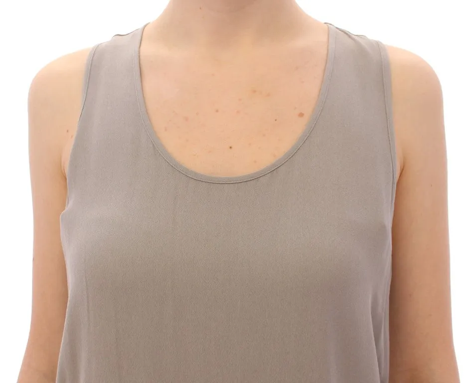 Comeforbreakfast Elegant Gray Viscose Top – Timeless Women's Style