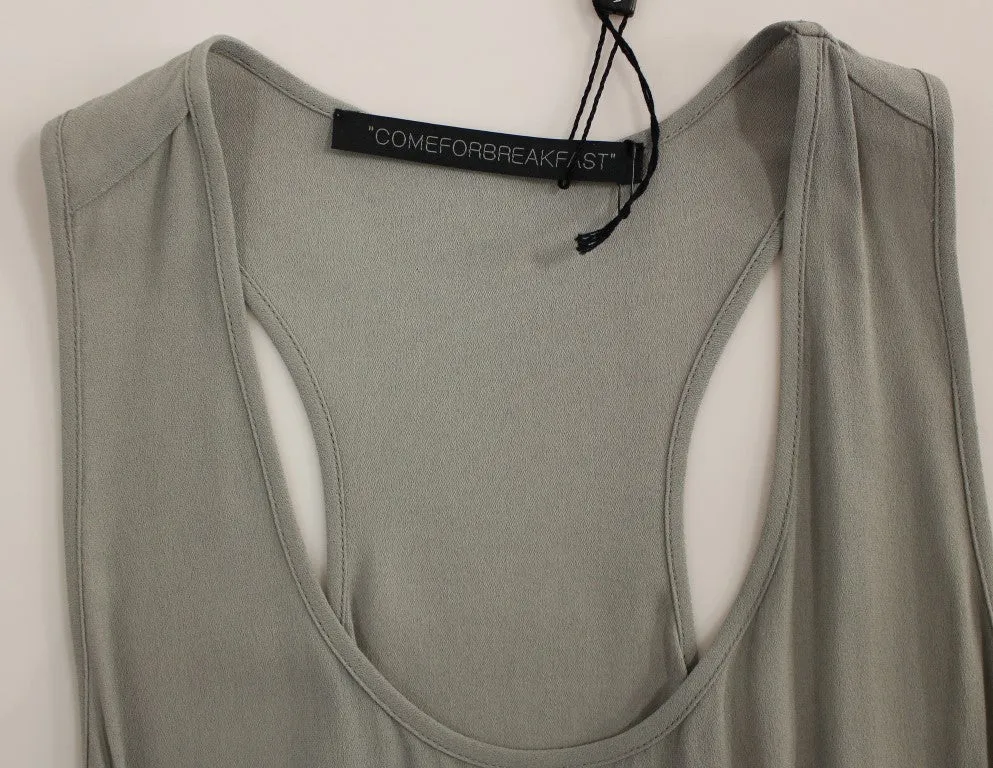 Comeforbreakfast Elegant Gray Viscose Top – Timeless Women's Style