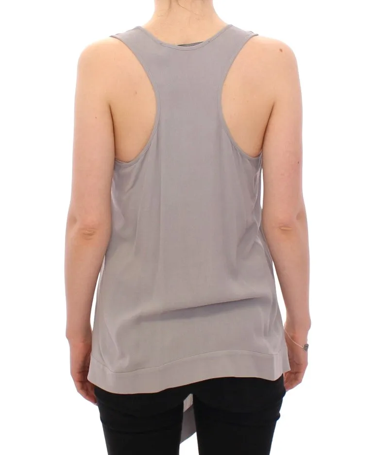 Comeforbreakfast Elegant Gray Viscose Top – Timeless Women's Style