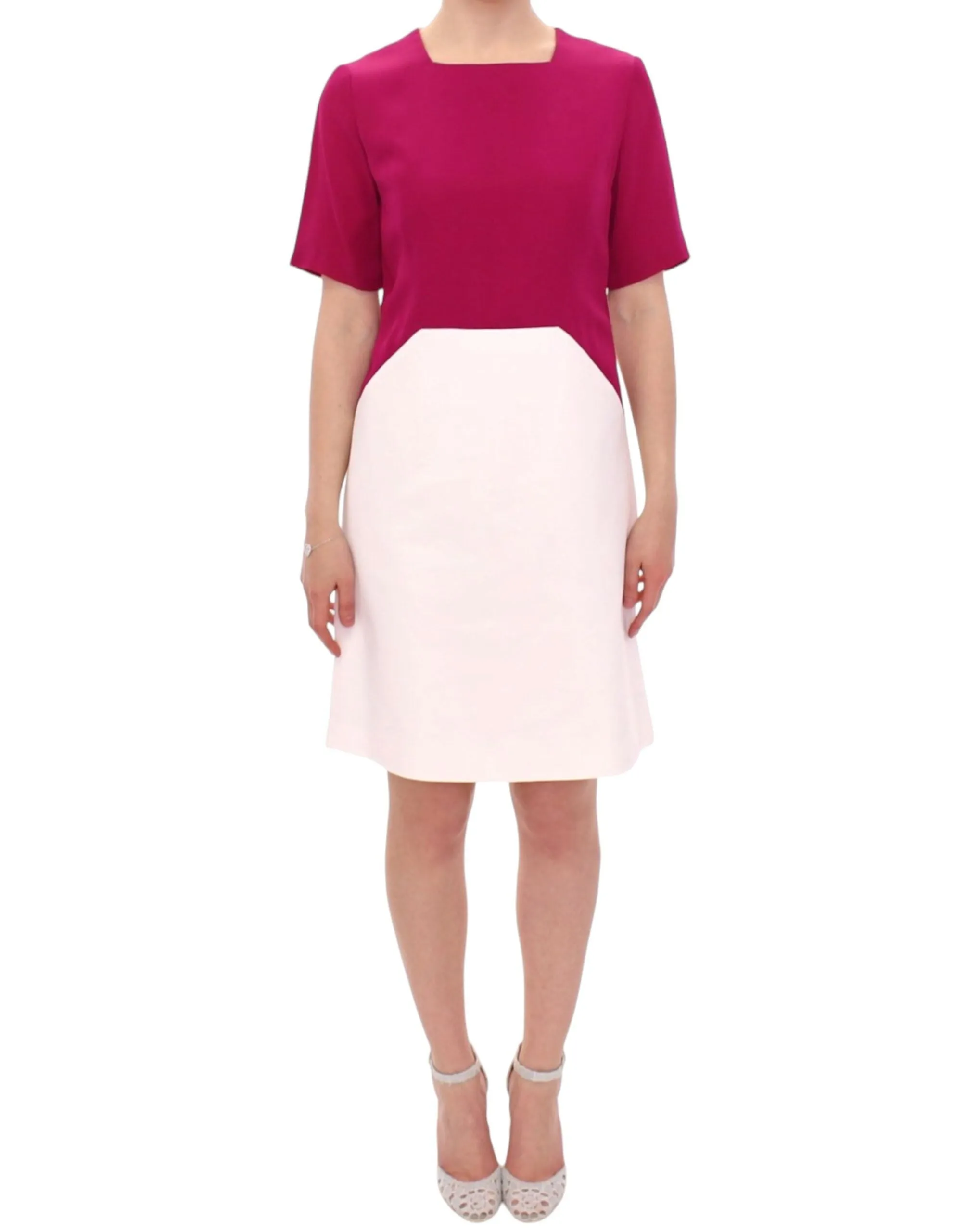 CO|TE Chic White and Pink Shift Robot Women's Dress