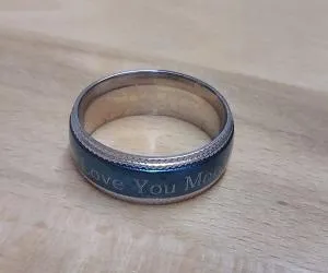 Custom Engraved Man's Blue Promise Ring - Personalized Promise Ring For Guys