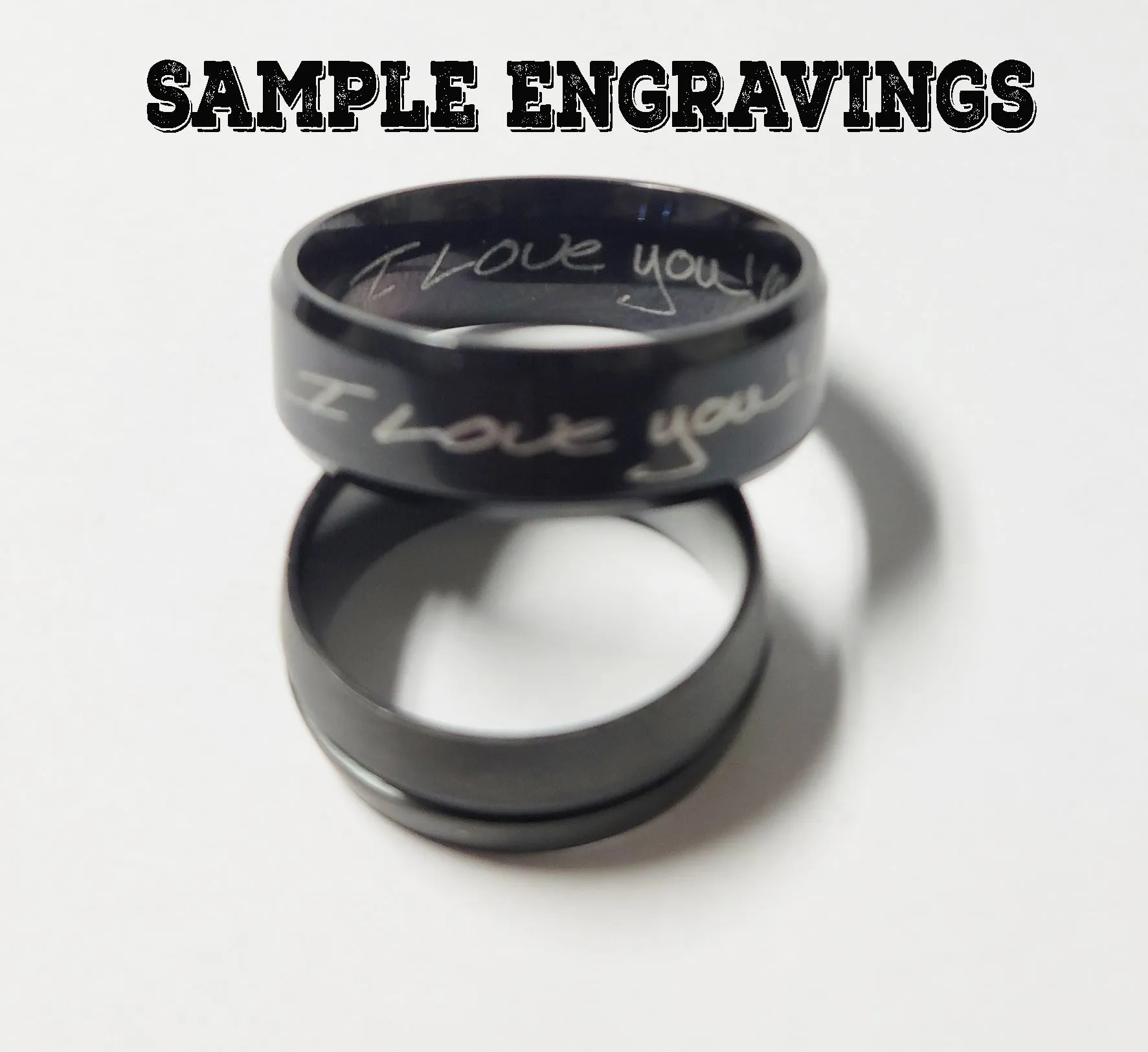 Custom Engraved Man's Blue Promise Ring - Personalized Promise Ring For Guys