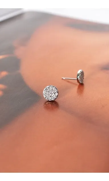 CZ Diamante Stud Earrings | Silver/Crystal