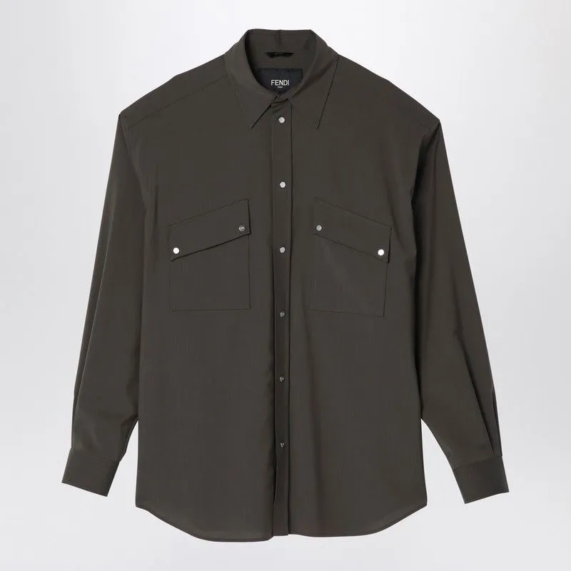 DARK GREEN WOOL BLOUSON