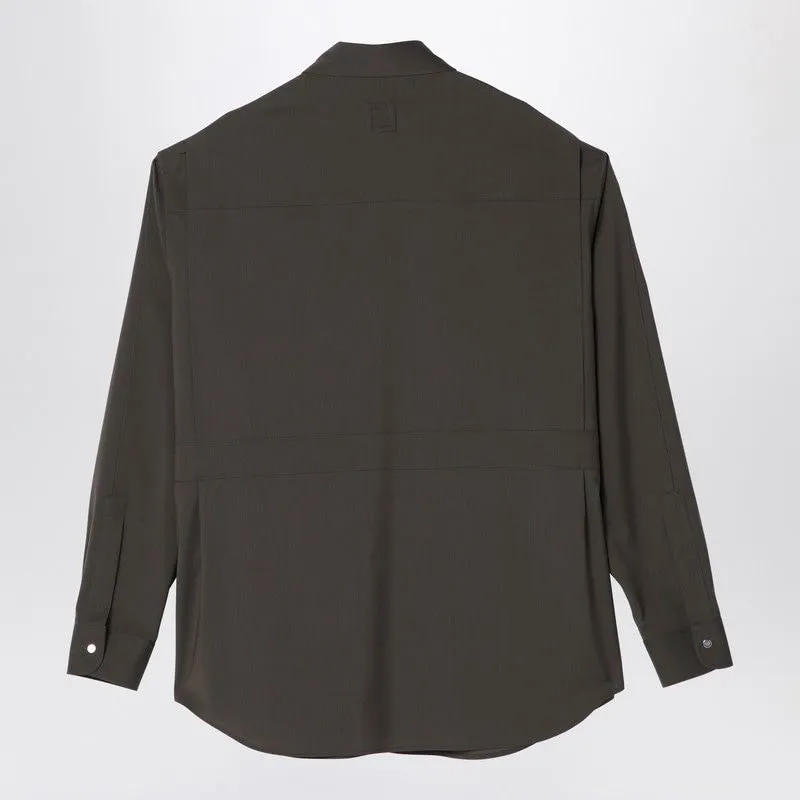 DARK GREEN WOOL BLOUSON