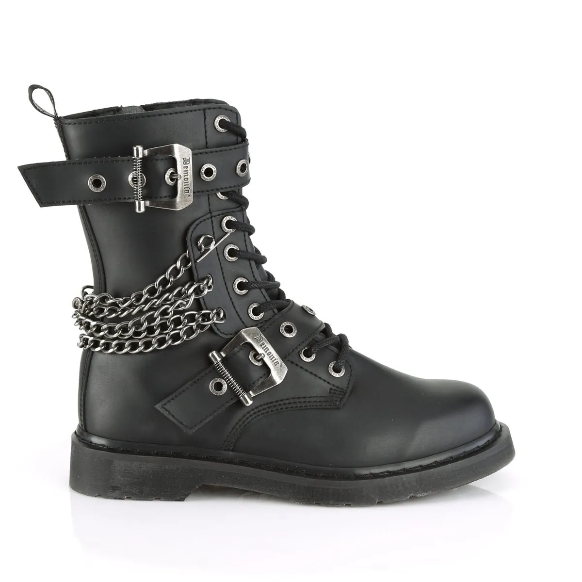 Demonia BOLT-250 | Black Vegan Leather Combat Boots