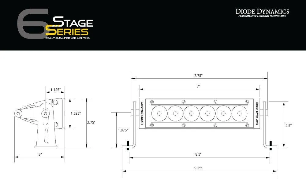 Diode Dynamics Stage Series 6" Amber Light Bar (one)