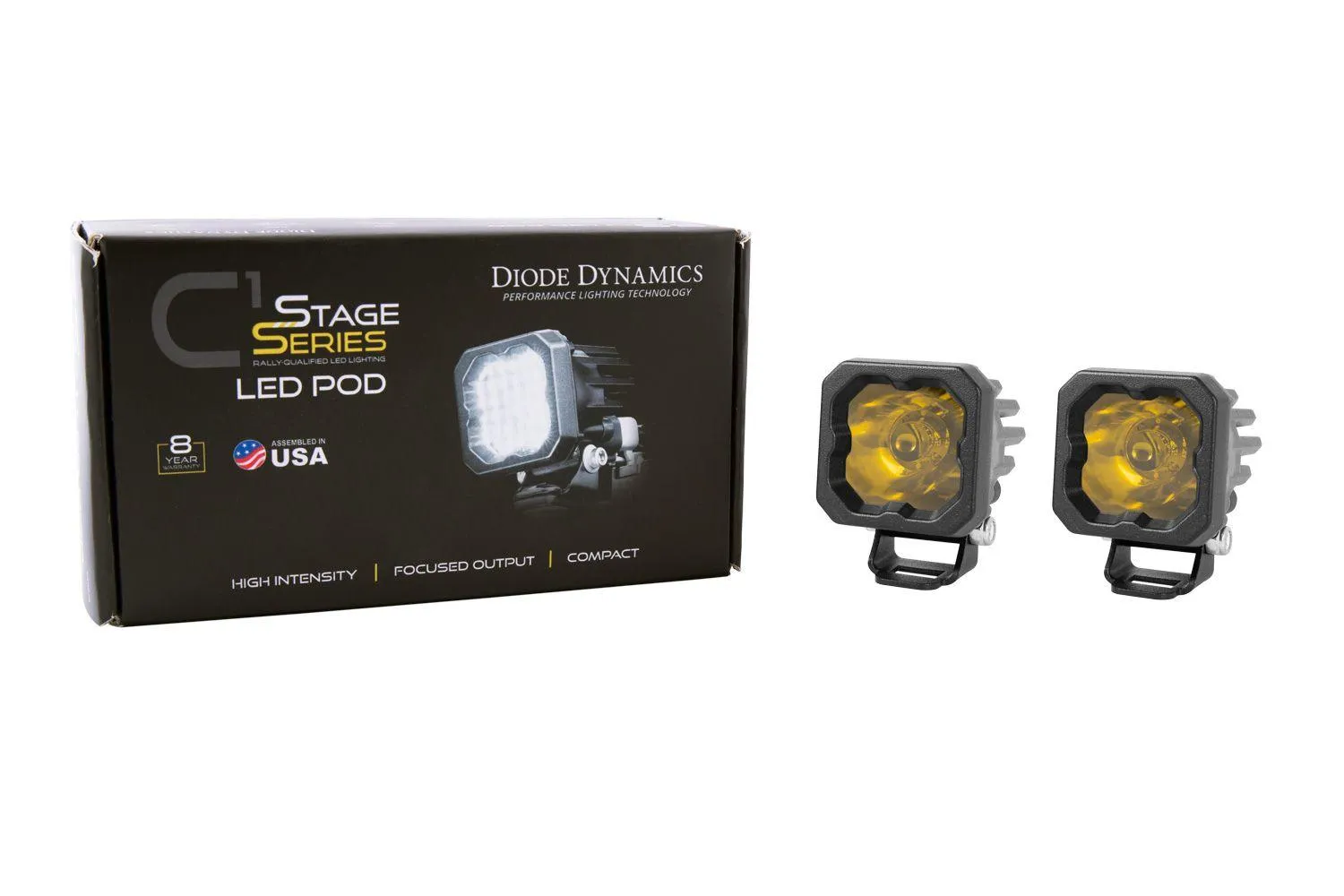 Diode Dynamics - Stage Series C1 Yellow Sport Standard LED Pod (Pair)