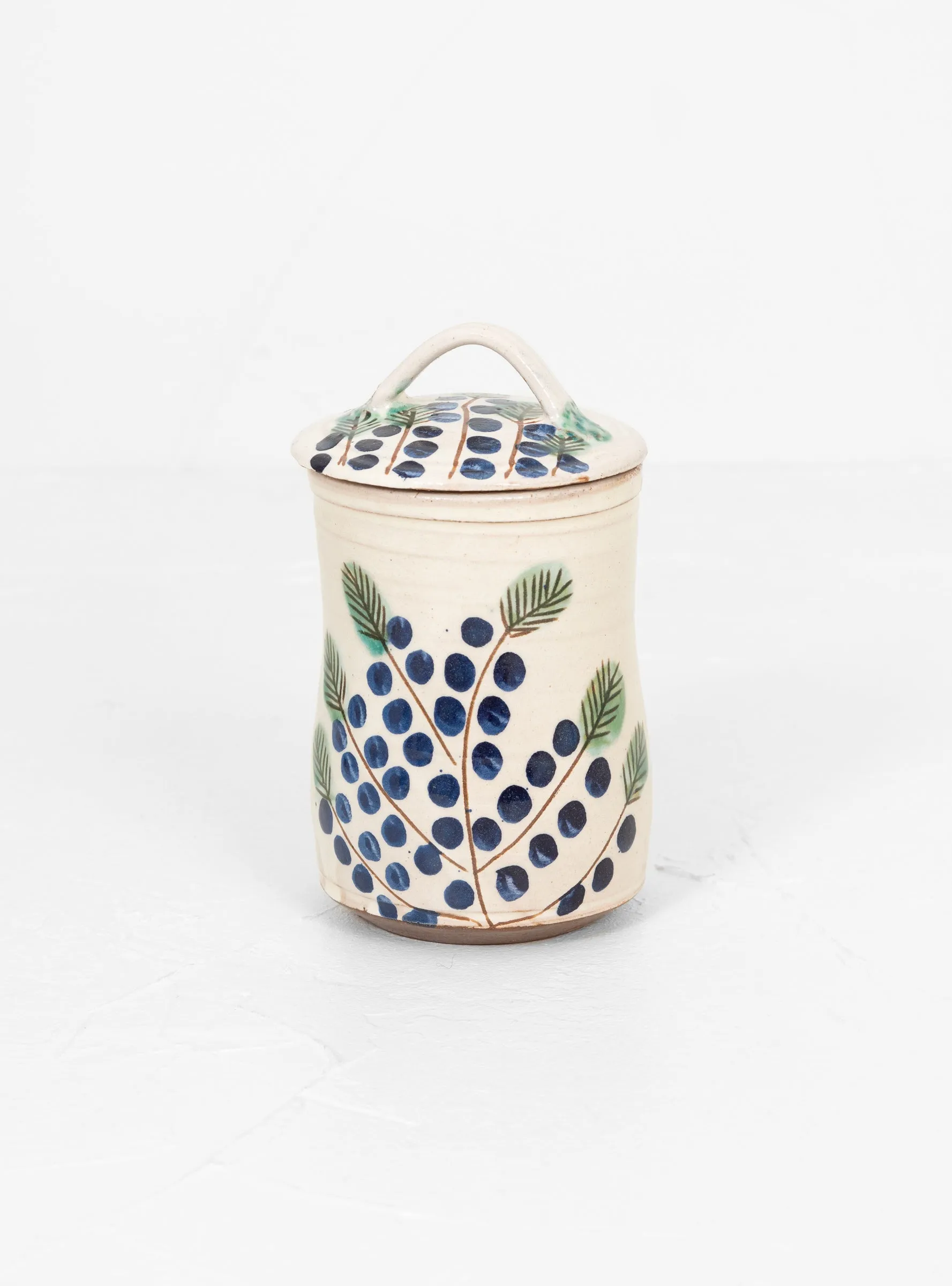 Dotty Branch Jar Off White & Blue