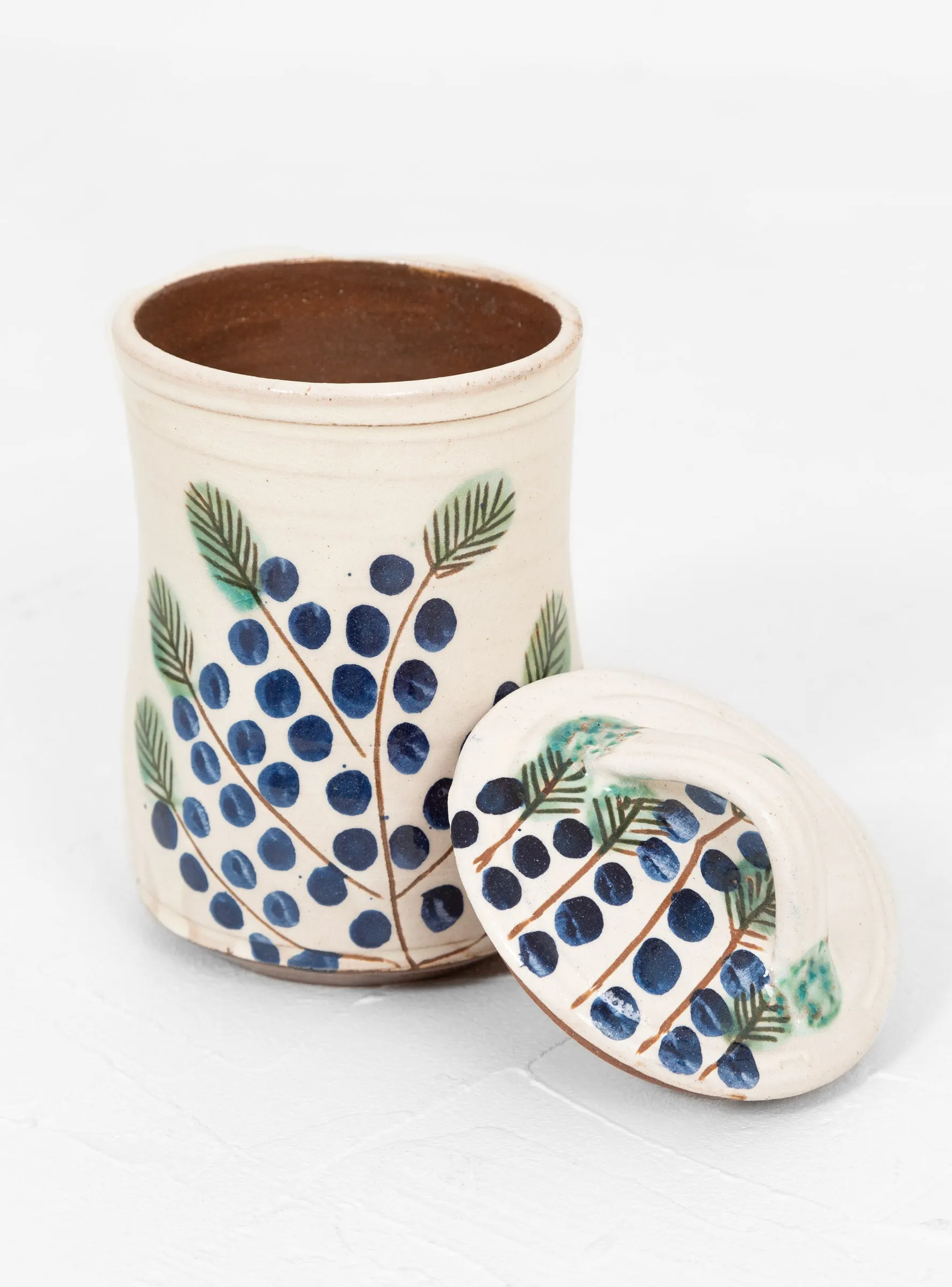 Dotty Branch Jar Off White & Blue