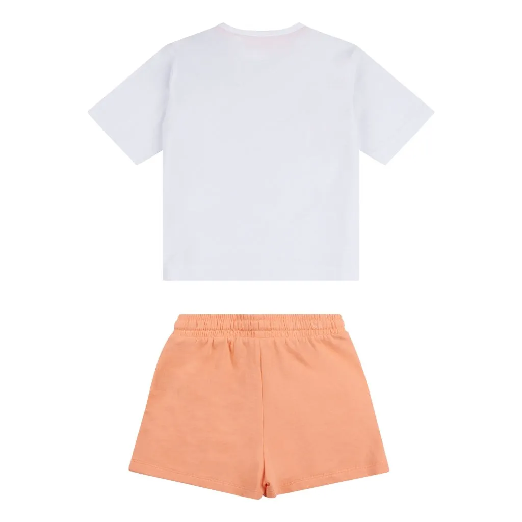 Elle Stripe Logo Tee & Short Set Junior