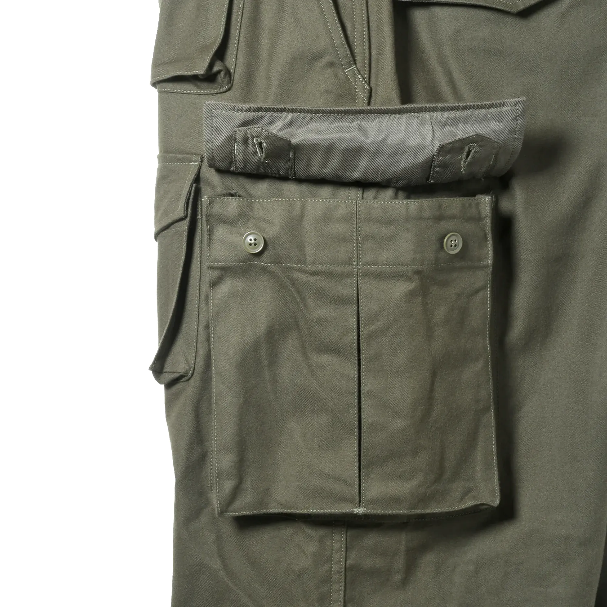 Engineered Garments Fa Pant B Olive Cotton Brushed Hb