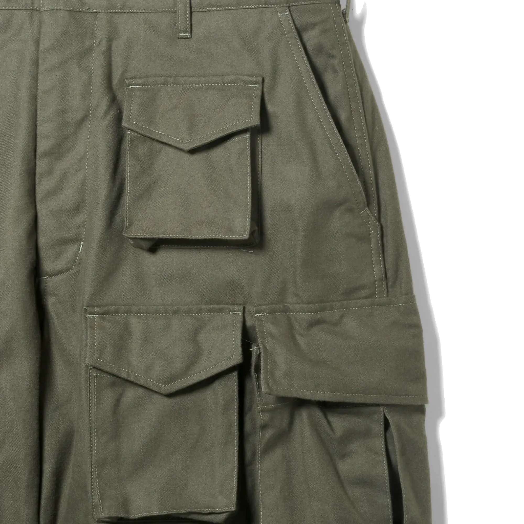 Engineered Garments Fa Pant B Olive Cotton Brushed Hb