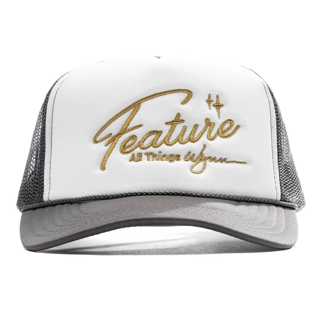 Feature x Wynn Shine Trucker - Charcoal Grey/White