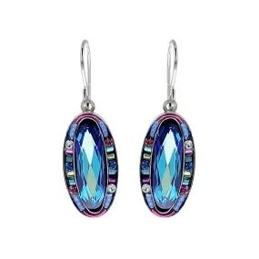 Firefly Mosaics Oval Faceted Bermuda Blue Drop Earrings